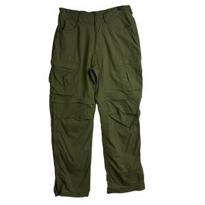REI Co-Op Sahara Convertible Hiking Pants Olive Green Zip-Off - 32x32 32W 32L